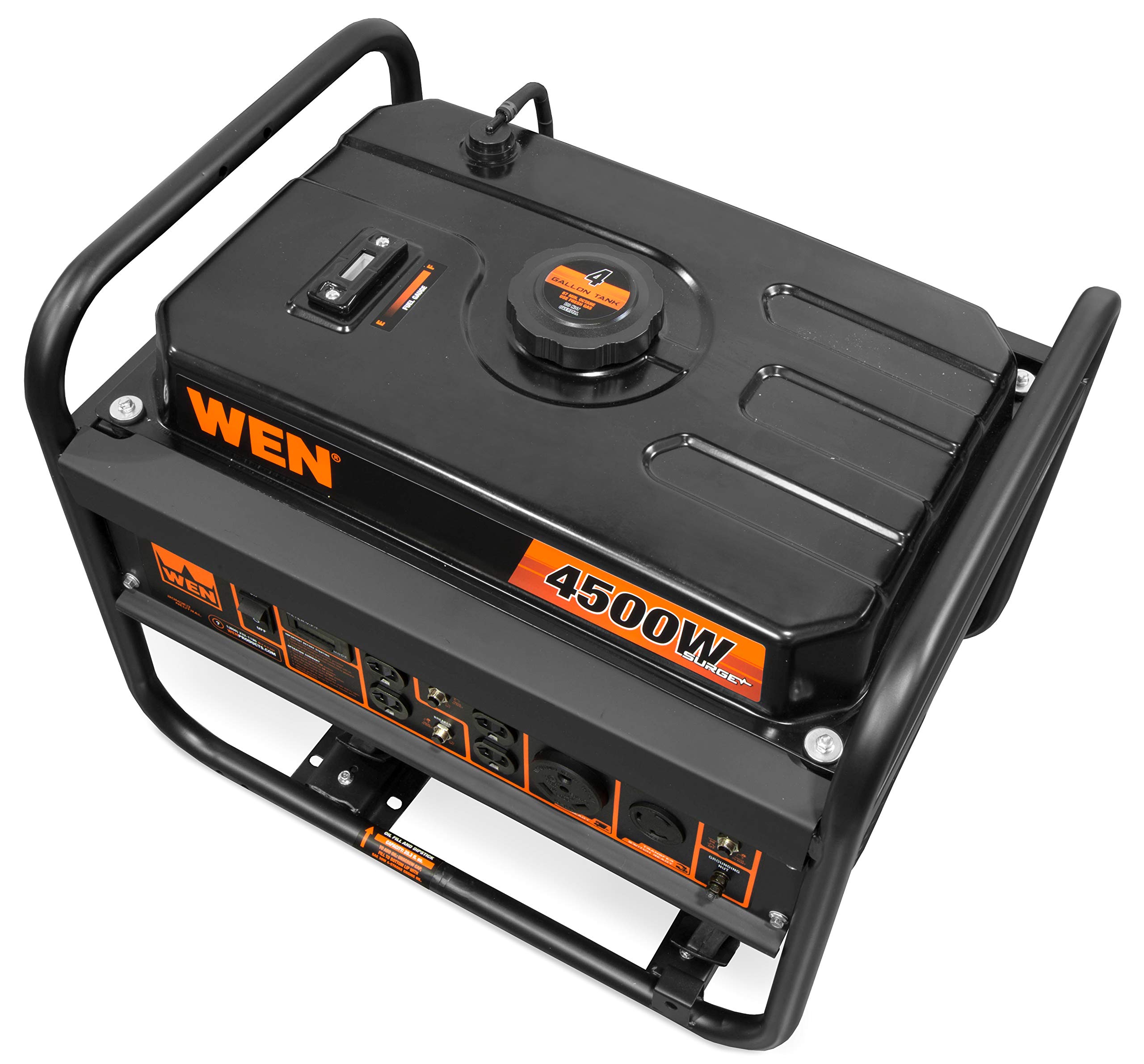 WEN GN4500 4500-Watt 212cc Transfer Switch and RV-Ready Portable Generator, CARB Compliant, Orange/Black