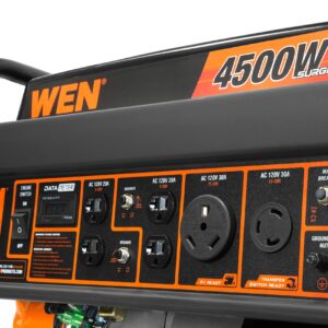 WEN GN4500 4500-Watt 212cc Transfer Switch and RV-Ready Portable Generator, CARB Compliant, Orange/Black