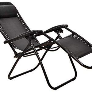 Elevon Adjustable Zero Gravity Lounge Chair Recliners for Patio, Black, 2-Pack