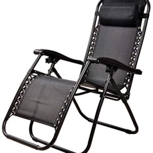 Elevon Adjustable Zero Gravity Lounge Chair Recliners for Patio, Black, 2-Pack