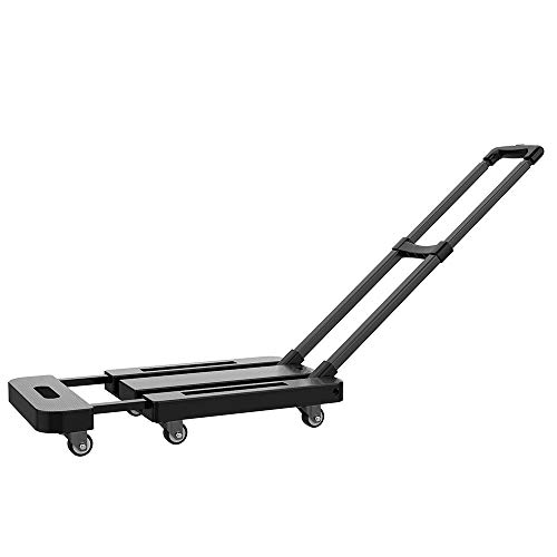 Upgraded 2020 Utility Folding Hand Truck Dolly Cart with Carrying Capacity 440LBS. 6 Wheels, 360 Rotating Portable Heavy Duty Platform Trolley Cart for Shopping, Moving, Travelling, Luggage and Office