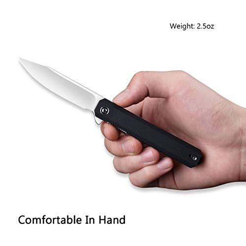 CIVIVI Chronic Folding Pocket Knife - Outdoor Hunting Knife with 3.22 Inch Hollow Grind 9Cr18MoV Blade - G10 Handle Lightweight Flipper Knife for Men (C917C)