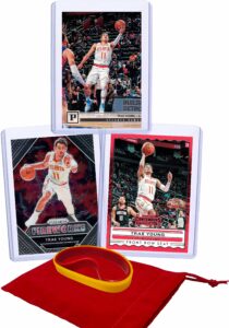 trae young basketball cards assorted (3) bundle - atlanta hawks trading card gift pack