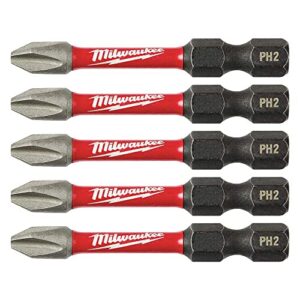 Milwaukee 48-32-4602 Power Bit, 2 Drive, Phillips Drive, 1/4 in Shank, Hex Shank, Steel, Sold as 2 Pack, 10 Count Total