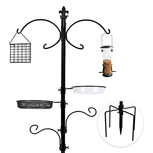 ERYTLLY Bird Feeding Station Bird Feeders Poles Kit Multi Feeder Hanging Kit Premium Bird Bath for Attracting Wild Birds Birdfeeder & Planter Hanger