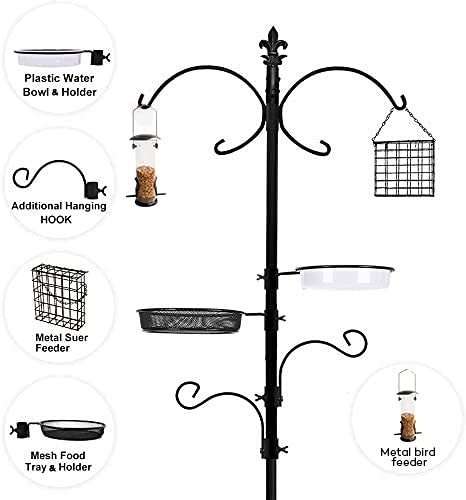 ERYTLLY Bird Feeding Station Bird Feeders Poles Kit Multi Feeder Hanging Kit Premium Bird Bath for Attracting Wild Birds Birdfeeder & Planter Hanger