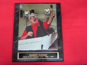 cubs harry caray collector plaque w/8x10 color photo