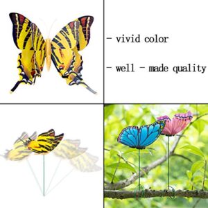 FENELY Butterfly Garden Decor Stakes,Double Wing Waterproof 3D Garden Ornaments Outdoor Decorations for Patio Lawn Yard PVC Gardening Art Christmas Whimsical Gifts