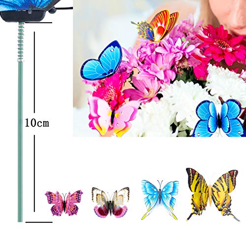 FENELY Butterfly Garden Decor Stakes,Double Wing Waterproof 3D Garden Ornaments Outdoor Decorations for Patio Lawn Yard PVC Gardening Art Christmas Whimsical Gifts