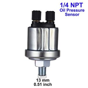 1/4 NPT 13mm Thread Oil Pressure Sensor 0 to 10 Bars Diesel Generator Engine Part Stainless Crew Plug Alarm Universal for VDO