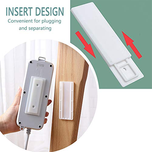 Secho Power Strip Holder Fixator, No Hole Plug-in Wall Socket Sticker Fixer, Loading 10Kg Maximum, for Desk, Wall, WiFi Router, Remote Control, Paper Towel Box (3 Packs)