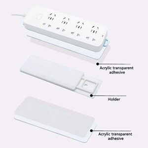 Secho Power Strip Holder Fixator, No Hole Plug-in Wall Socket Sticker Fixer, Loading 10Kg Maximum, for Desk, Wall, WiFi Router, Remote Control, Paper Towel Box (3 Packs)