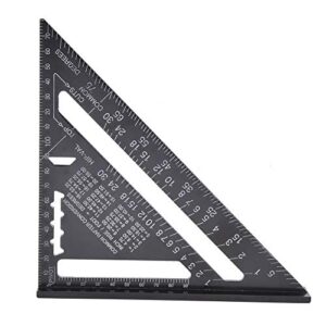 90 degree black triangle ruler aluminum alloy angle ruler inch for carpenter's workshop woodworking 7 inch square layout tool