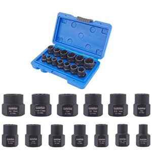 luckyway 13-piece impact bolt & nut remover set, nut extractor socket, bolt remover tool set
