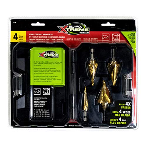 Disston 4-Piece Spiral Step Drill Premium Kit (1/8"-1/2", 3/16"-7/8", 1/4"-1 1/8", 1/4" 1 3/8") E0102786