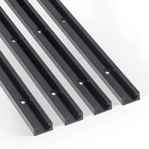 clear style t track 4x48 inch for woodworking 2022 double-cut jig profile universal t-tracks with predrilled mounting holes (48 inch 4 pack)