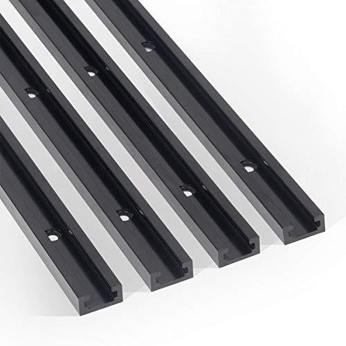 CLEAR STYLE T Track 4x48 Inch for Woodworking 2022 Double-Cut Jig Profile Universal T-Tracks with Predrilled Mounting Holes (48 Inch 4 Pack)