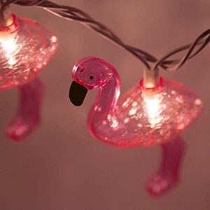 SUNSGNE Pink Flamingo Outdoor String Lights Party Lights, Summer Patio String Lights Holiday String Lights Cute Pink Flamingo Lights Fun Lights for Bedroom Home, Birthday Gift, Party Decor