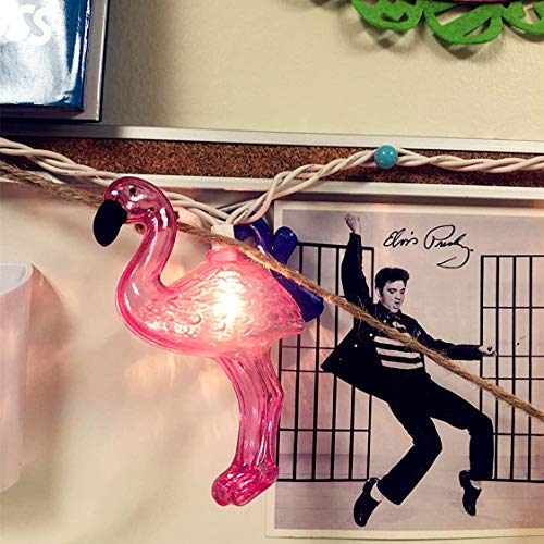 SUNSGNE Pink Flamingo Outdoor String Lights Party Lights, Summer Patio String Lights Holiday String Lights Cute Pink Flamingo Lights Fun Lights for Bedroom Home, Birthday Gift, Party Decor