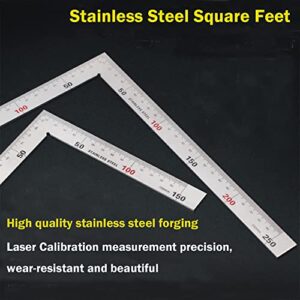 Utoolmart Right Angle Ruler, 150×300mm Stainless Steel L Shape Ruler, 90 Degree Square Tool, Framing Tools for Carpenters