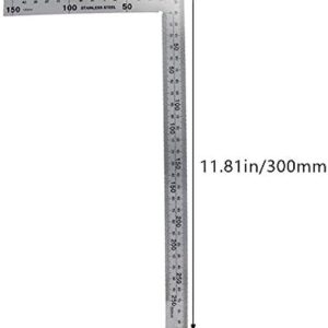 Utoolmart Right Angle Ruler, 150×300mm Stainless Steel L Shape Ruler, 90 Degree Square Tool, Framing Tools for Carpenters