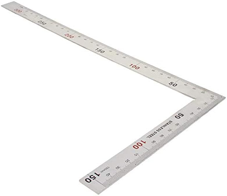 Utoolmart Right Angle Ruler, 150×300mm Stainless Steel L Shape Ruler, 90 Degree Square Tool, Framing Tools for Carpenters