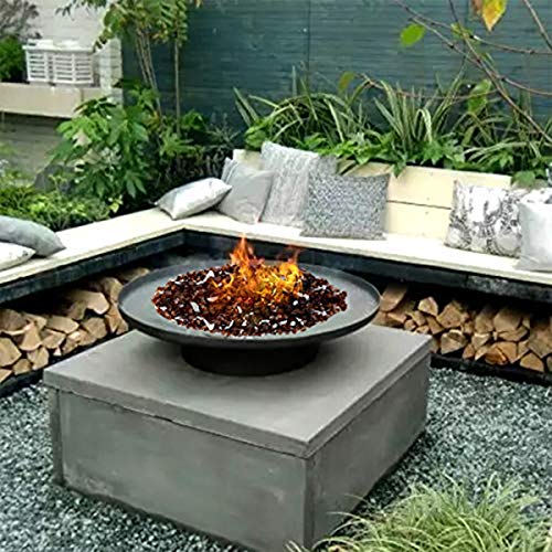 Mr. Fireglass 20 Pounds Copper Reflective Fire Glass, 1/2 Inch High Luster Reflective Tempered Glass Rocks for Fire Pit Table Fireplace and Landscaping, Decorative Propane Gas Fireplace Glass Rocks