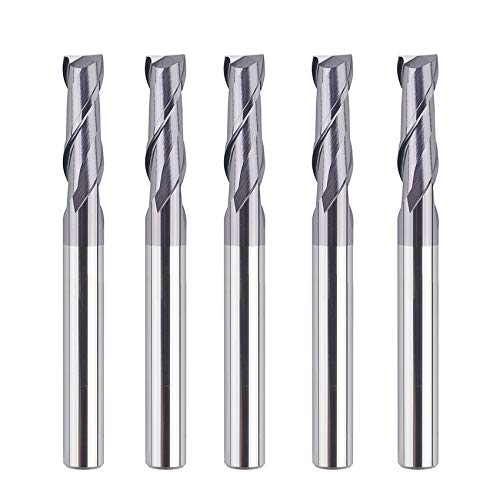 SpeTool 5PCS 2 Flutes Square Nose End Mill Set Power Milling Machine Carbide Upcut CNC Router Bits Tiain Coated, 1/4 inch Shank, 2 1/2 inches Long Overall…