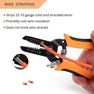 Wirefy Wire Stripper and Cutter - Wire Stripping Tool for Solid and Stranded Wires 22-10 AWG