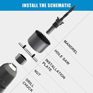 Luckyway 17-Piece Hole Saw Set, 3/4" to 5" Hole Saw with Hole Saw Mandrel for Wood,Plastic,PVC and Drywall