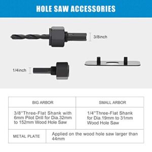 Luckyway 17-Piece Hole Saw Set, 3/4" to 5" Hole Saw with Hole Saw Mandrel for Wood,Plastic,PVC and Drywall