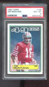 1983 topps #169 joe montana san francisco 49ers psa 8 nm-mt graded football card