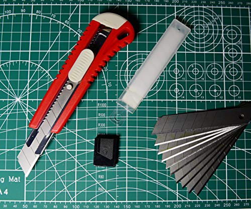 WEKOIL Utility Knives Retractable Box Cutter,18mm Wide Snap Off Blade Knife,11 Carbon Steel Blades,Hobby Art Paper Knives with Comfortable Handle,Heavy Duty for Office Home Warehouse,Red