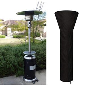 J&C Patio Heater Cover-Black Waterproof Dust-Proof Durable Veranda Outdoor Heater Cover with Zipper for Round Stand Up Patio Heater (86x19x33in)