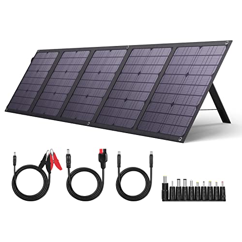 100W Portable Solar Panel with PD 45W USB-C, BigBlue Foldable Solar Panel with 18V/5.5A DC Port Compatible with Jackery Explorer/Goal Zero/Anker/Flashfish Power Station, Notebook, RV Battery, Phones