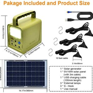 ECO-WORTHY 84Wh Portable Power Station, Solar Generator with 18W Solar Panel, Flashlights, Camp Lamps with Battery, USB DC Outlets, for Outdoor Camping, Home Emergency Power Supply, Hurricane, Fish