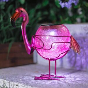 Solar Lantern Outdoor Decorative Waterproof LED Solar Lights Flamingo Tabletop Lamp for Outdoor Patio Garden