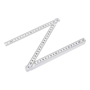 uxcell folding ruler 2 meters 10 fold metric measuring tool abs for woodworking engineer white