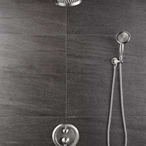 Shower System, Shower Faucet Sets Complete with Wall Mounted Shower Fixtures Rough-In Valve Body and Trim Kit (Brushed Nickel)