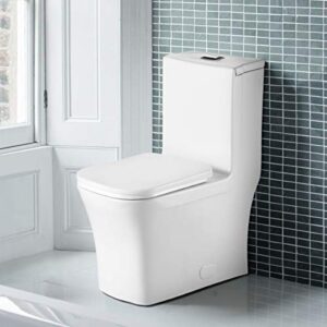 fine fixtures dual-flush elongated one-piece toilet with high efficiency flush