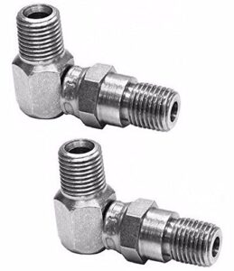 professional parts warehouse aftermarket meyer 21855 set of two 90 degree 1/4" hydraulic hose swivel elbows