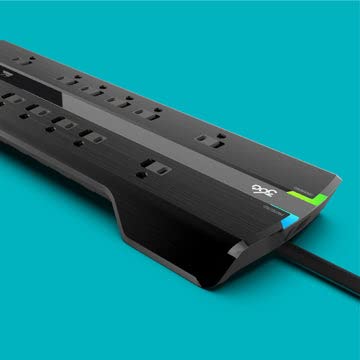 360 Electrical Producer 3.4 12-Outlet Surge Strip w/ 3.4A 2-Port USB, Coax & RJ11/RJ45 (8ft) Black