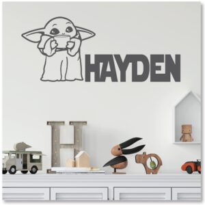 baby space creature personalized name vinyl wall decal