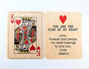 king of my heart personalized valentine card for him love card wood card romantic card valentines day card i love you card