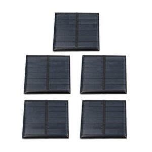 treedix 5pcs 3v 150ma polysilicon solar panel glue solar cell battery charger diy solar product mini small solar panel module kit polycrystalline silicon encapsulated in waterproof resin (150ma)