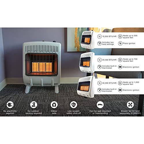 Mr. Heater 30000 BTU Vent Free Radiant Propane Indoor and Outdoor Wall or Floor Heater with Thermostat for Spaces up to 750 Square Feet, (3 Pack)