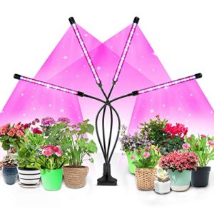 led grow light for indoor plants, 4wdking 40w full spectrum plant growing lamps with auto on/off timer 10 level brightness 3 switch red/blue modes