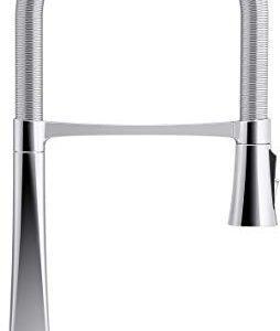Kohler 22060-CP Graze Tall Commercial, 3 Function Semi-pro Kitchen Sink Faucet with Pull Down Sprayer, Polished Chrome