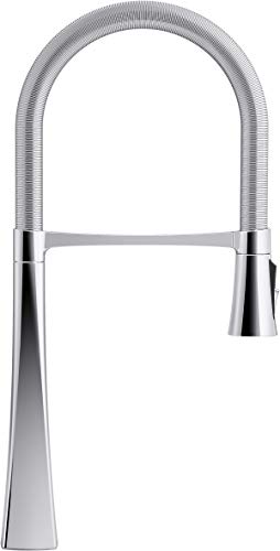 Kohler 22060-CP Graze Tall Commercial, 3 Function Semi-pro Kitchen Sink Faucet with Pull Down Sprayer, Polished Chrome