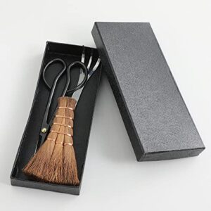 hanafubuki wazakura japanese bonsai garden tool starter kit, made in japan, satsuki scissors, stainless tweezers with rake, chinese broom - 3 pcs set